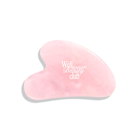 pink rose quartz gua sha facial tool – Wellwear Beauty Club